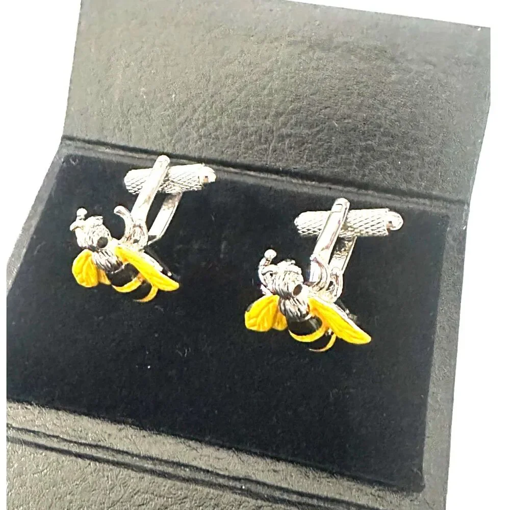 Bumblebee 3D Enamel Cufflinks